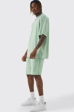 boohooMAN Tall Oversized T-shirt & Short Set | UK| Sets & Co-Ords|Tracksuits