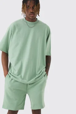 boohooMAN Tall Oversized T-shirt & Short Set | UK| Sets & Co-Ords|Tracksuits