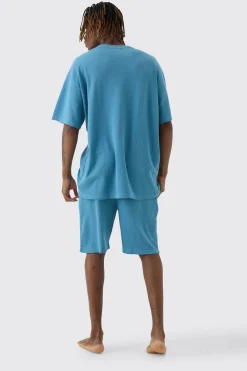 boohooMAN Tall Oversized Waffle Lounge Short Set In | UK| Loungewear