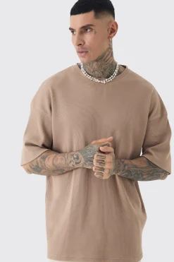Tall Oversized Waffle T-shirt | UK^boohooMAN Outlet
