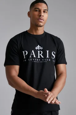 Tall Paris City Print T-shirt | UK^boohooMAN Clearance