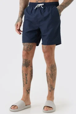 boohooMAN Tall Plain Mid Length Swim Short | UK| Shorts
