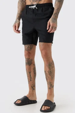 boohooMAN Tall Plain Mid Length Swim Short | UK| Shorts
