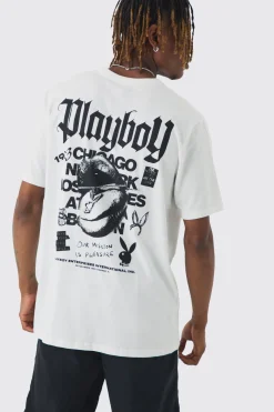 Tall Playboy Back Printed Licensed T-shirt In | UK^boohooMAN Sale