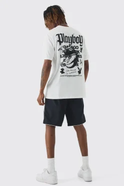 Tall Playboy Back Printed Licensed T-shirt In | UK^boohooMAN Sale