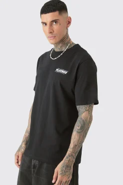 Tall Playboy License Check Print T-shirt In | UK^boohooMAN