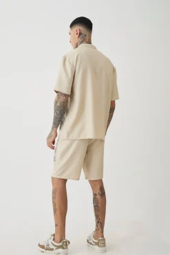 boohooMAN Tall Pocket Detail Smart Linen Look Shirt & Short Set | UK| Sets & Co-Ords