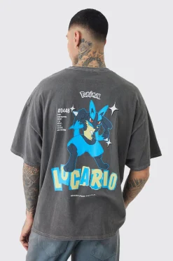 Tall Pokemon Lucario License T-shirt In | UK^boohooMAN Sale