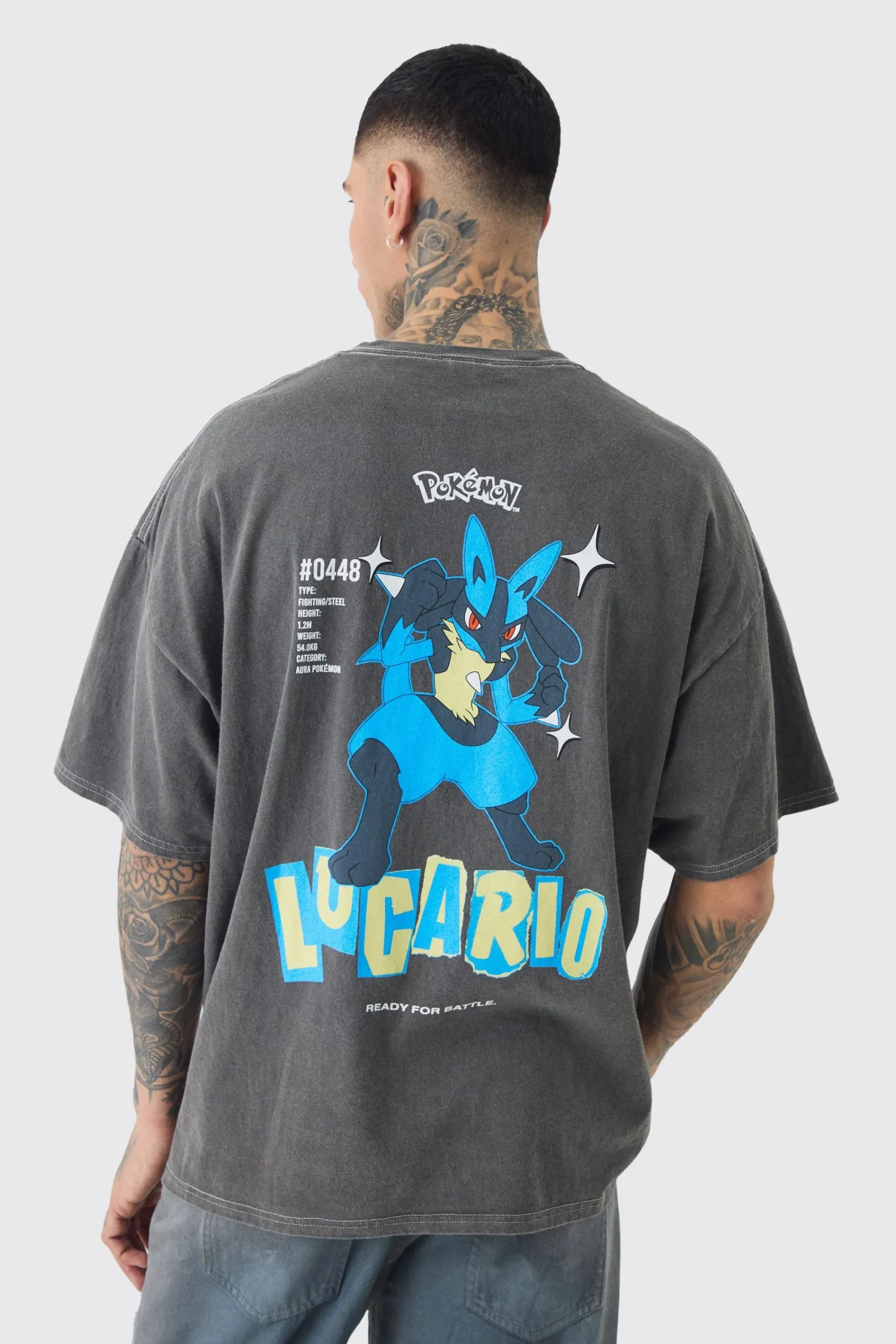 Tall Pokemon Lucario License T-shirt In | UK^boohooMAN Sale