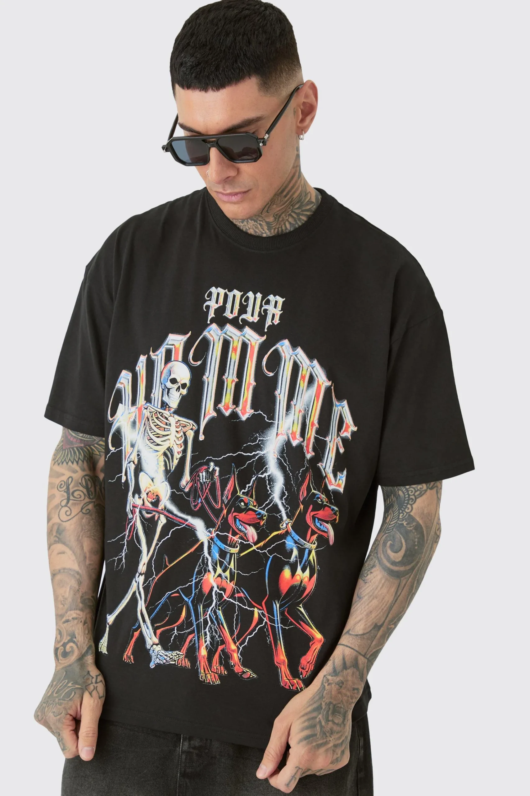 Tall Pour Homme Dog Skeleton T-shirt In | UK^boohooMAN New