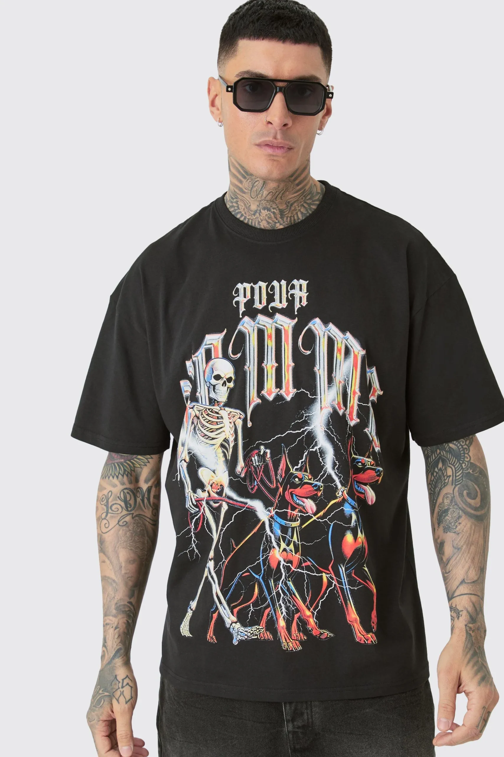 Tall Pour Homme Dog Skeleton T-shirt In | UK^boohooMAN New