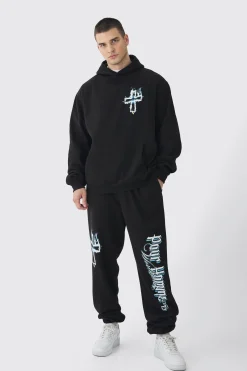 boohooMAN Tall Pour Homme Gothic Cross Tracksuit | UK| Tracksuits