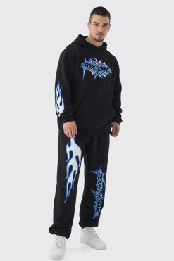 boohooMAN Tall Pour Homme Print Oversized Tracksuit In | UK| Tracksuits
