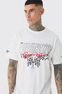 Tall Pour Homme Racing Print T-shirt | UK^boohooMAN Hot