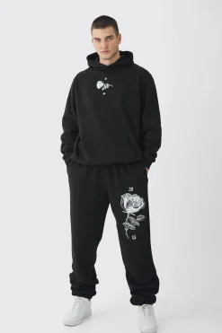boohooMAN Tall Pour Homme Rose Print Tracksuit | UK| Tracksuits