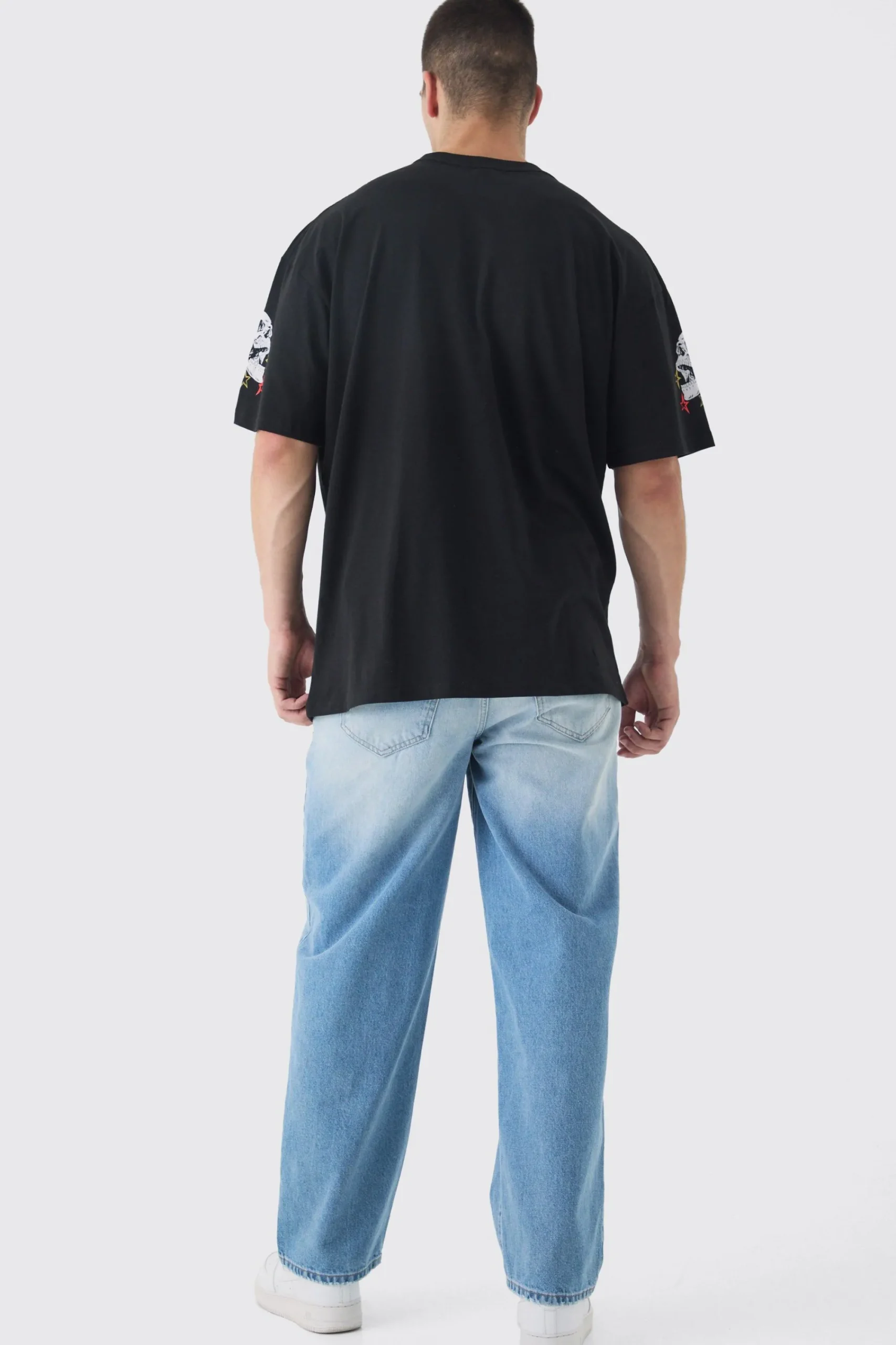 Tall Pour Homme Skull Print Oversized T-shirt In | UK^boohooMAN Best