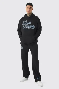 boohooMAN Tall Pour Homme Varisty Hoodie & Relaxed Fit Jogger Tracksuit | UK| Tracksuits