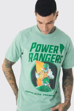 Tall Power Ranger License Print T-shirt In | UK^boohooMAN Outlet
