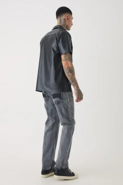 boohooMAN Tall PU Utility Pocket Shirt | UK| Shirts