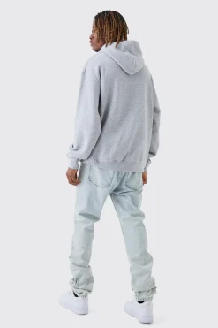 boohooMAN Tall Puff Print Off The Grid Overdyed Hoodie | UK| Hoodies & Sweatshirts