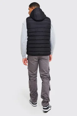 boohooMAN Tall Quilted Zip Through Gilet | UK| Coats & Jackets
