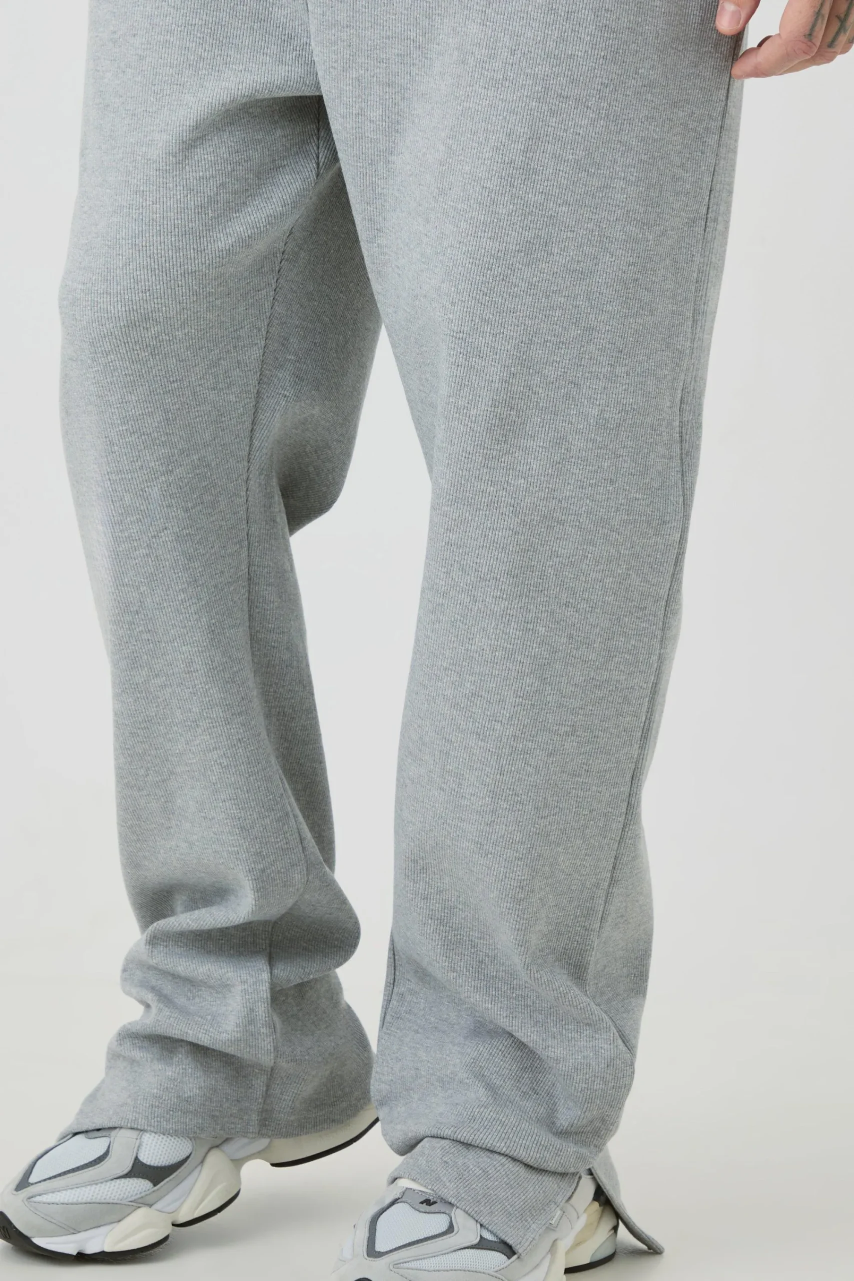 boohooMAN Tall Regular Fit Heavyweight Ribbed Split Hem Jogger | UK| Trousers|Joggers