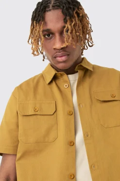 boohooMAN Tall Regular Panel Twill Shirt | UK| Shirts