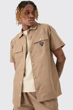 boohooMAN Tall Regular Patch Pocket Nylon Man Overshirt | UK| Shirts