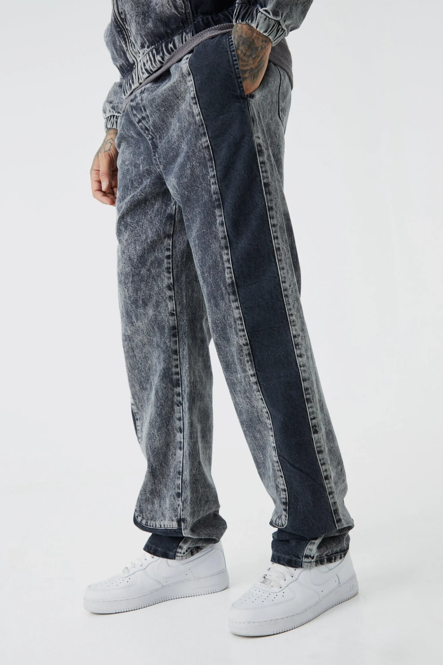 boohooMAN Tall Relaxed Fit Acid Wash Denim Jogger | UK| Trousers|Jeans