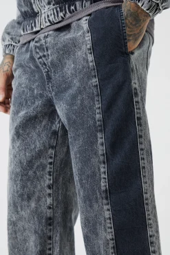 boohooMAN Tall Relaxed Fit Acid Wash Denim Jogger | UK| Trousers|Jeans