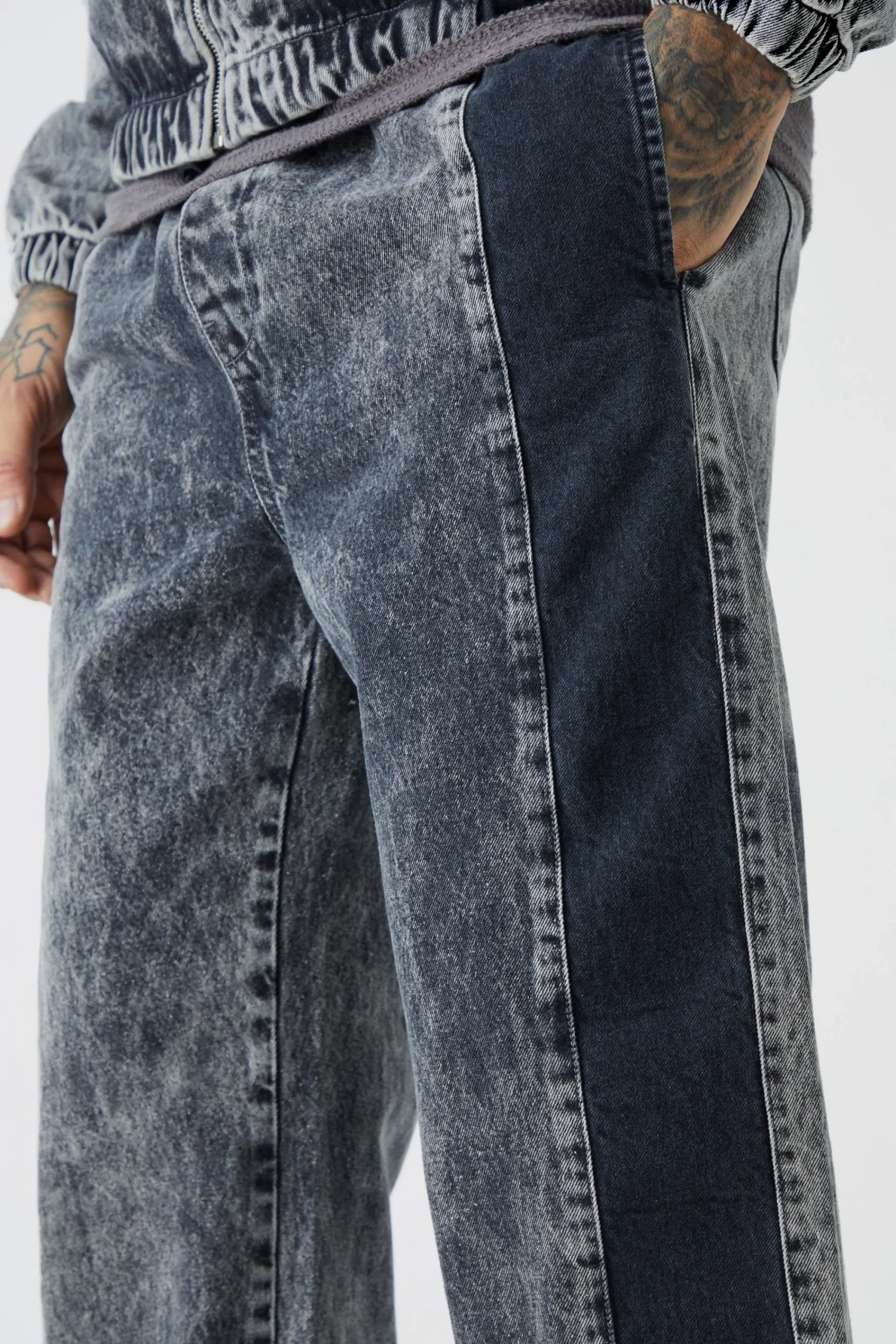 boohooMAN Tall Relaxed Fit Acid Wash Denim Jogger | UK| Trousers|Jeans