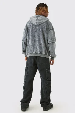 boohooMAN Tall Relaxed Fit Acid Wash Cargo Jean | UK| Trousers|Jeans