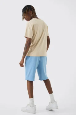 boohooMAN Tall Relaxed Fit Cross Printed Washed Jersey Shorts | UK| Shorts