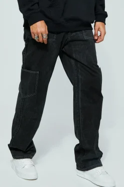 boohooMAN Tall Relaxed Fit Washed Carpenter Cargo Trouser | UK| Trousers|Cargos