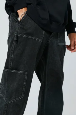 boohooMAN Tall Relaxed Fit Washed Carpenter Cargo Trouser | UK| Trousers|Cargos