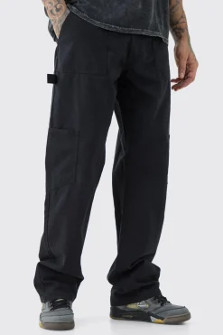 boohooMAN Tall Relaxed Fit Washed Carpenter Cargo Trouser | UK| Trousers|Cargos