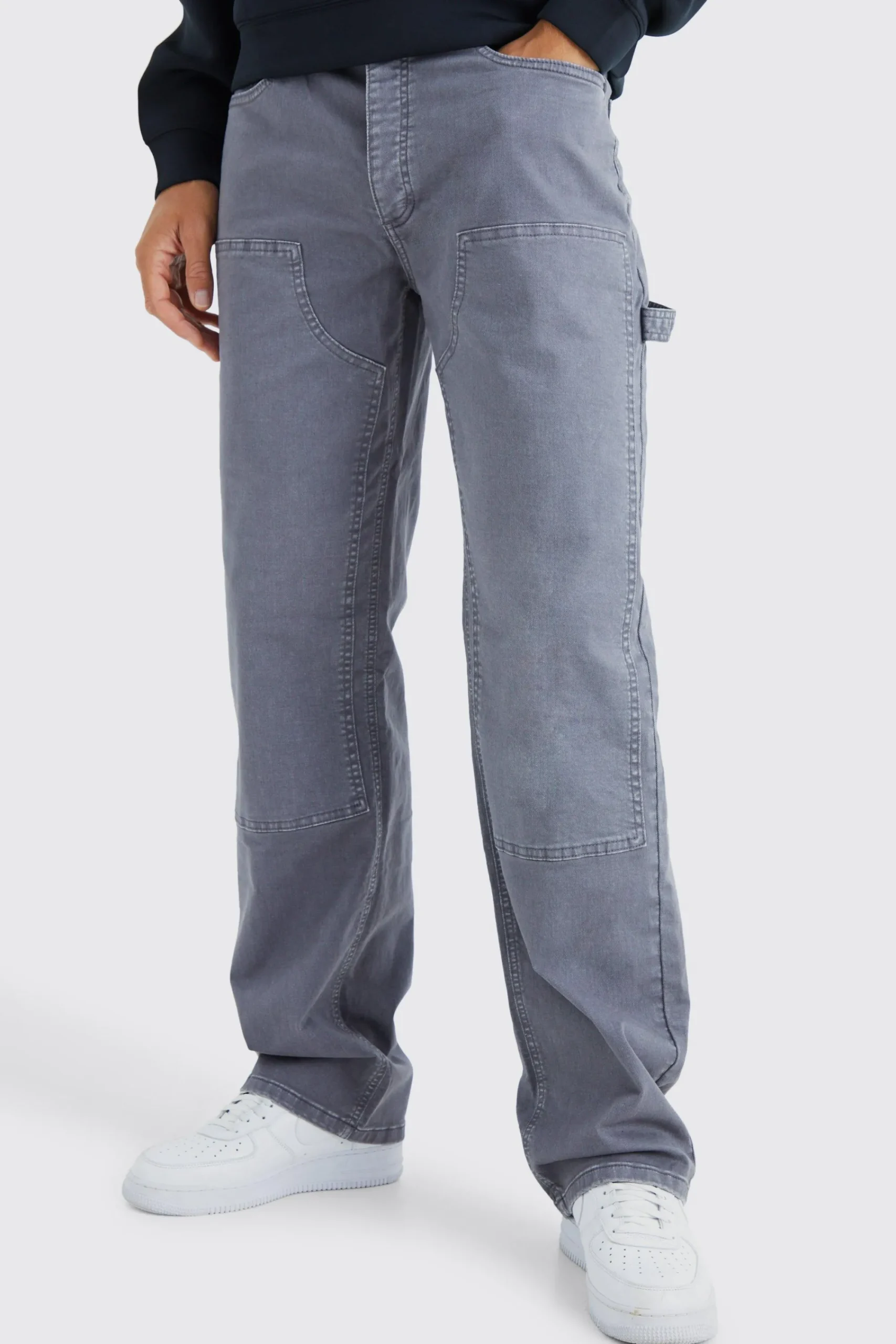 boohooMAN Tall Relaxed Overdye Carpenter Trouser | UK| Trousers