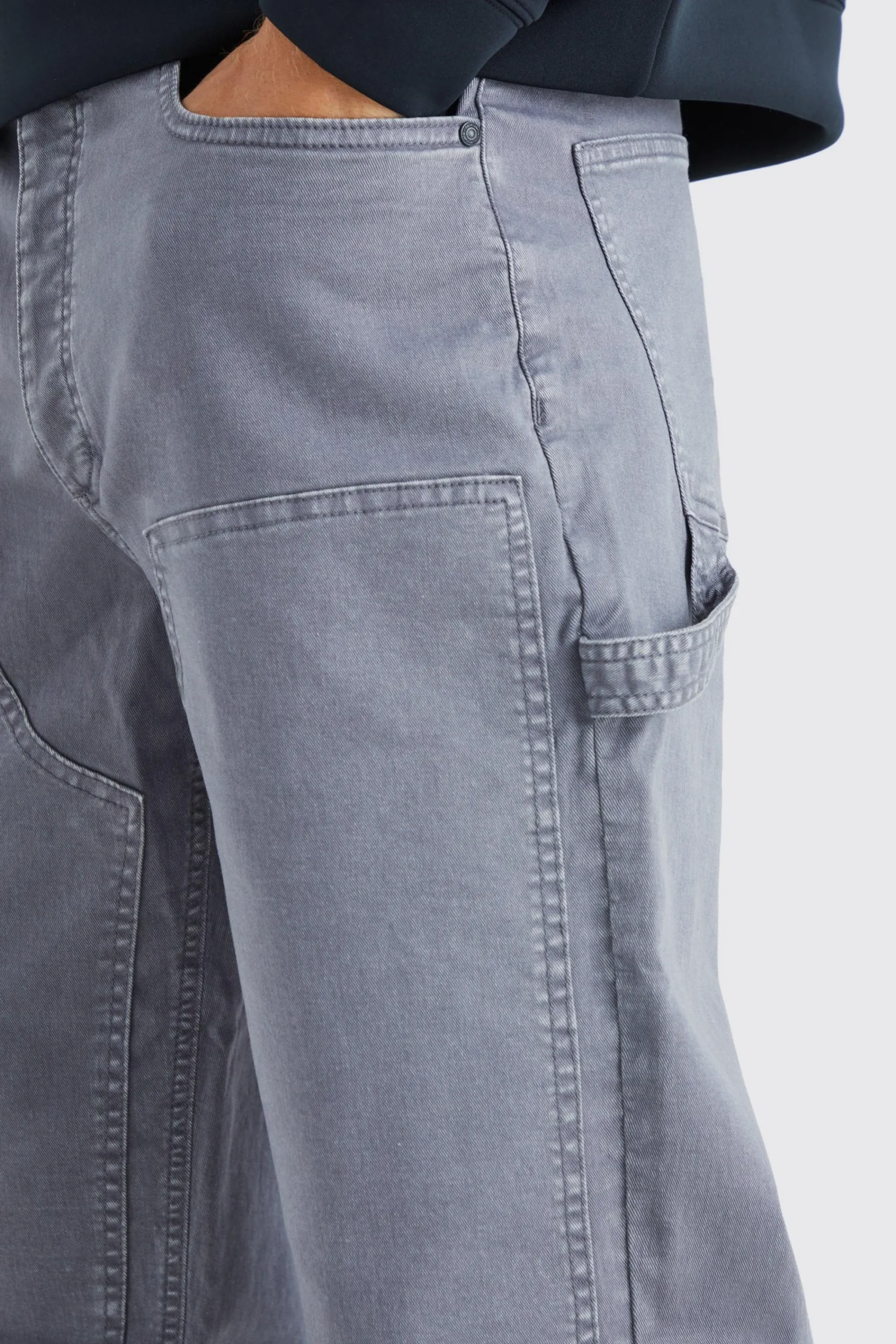 boohooMAN Tall Relaxed Overdye Carpenter Trouser | UK| Trousers