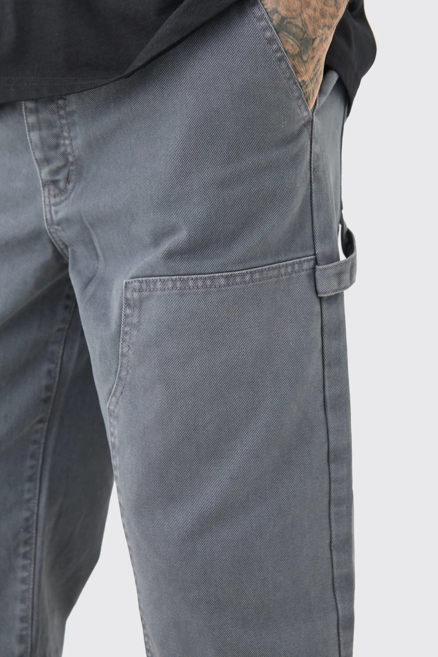 boohooMAN Tall Relaxed Overdye Carpenter Trouser | UK| Trousers