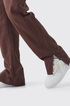 boohooMAN Tall Relaxed Overdye Carpenter Split Hem Trouser In | UK| Trousers