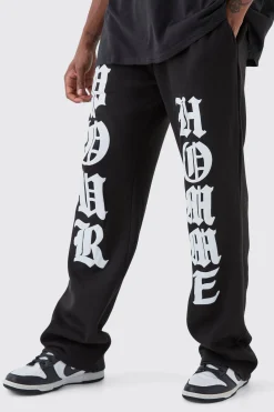 boohooMAN Tall Relaxed Pour Homme Puff Print Jogger | UK| Trousers|Joggers