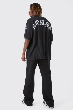 boohooMAN Tall Relaxed Pour Homme Puff Print Jogger | UK| Trousers|Joggers