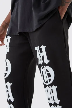 boohooMAN Tall Relaxed Pour Homme Puff Print Jogger | UK| Trousers|Joggers