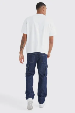 boohooMAN Tall Relaxed Rigid Cargo Jeans | UK| Trousers|Jeans