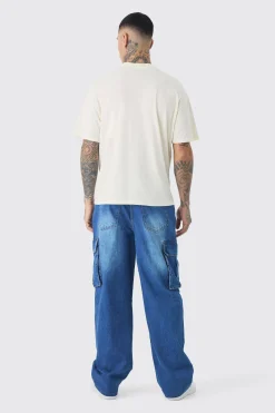 boohooMAN Tall Relaxed Rigid Cargo Jeans | UK| Trousers|Jeans