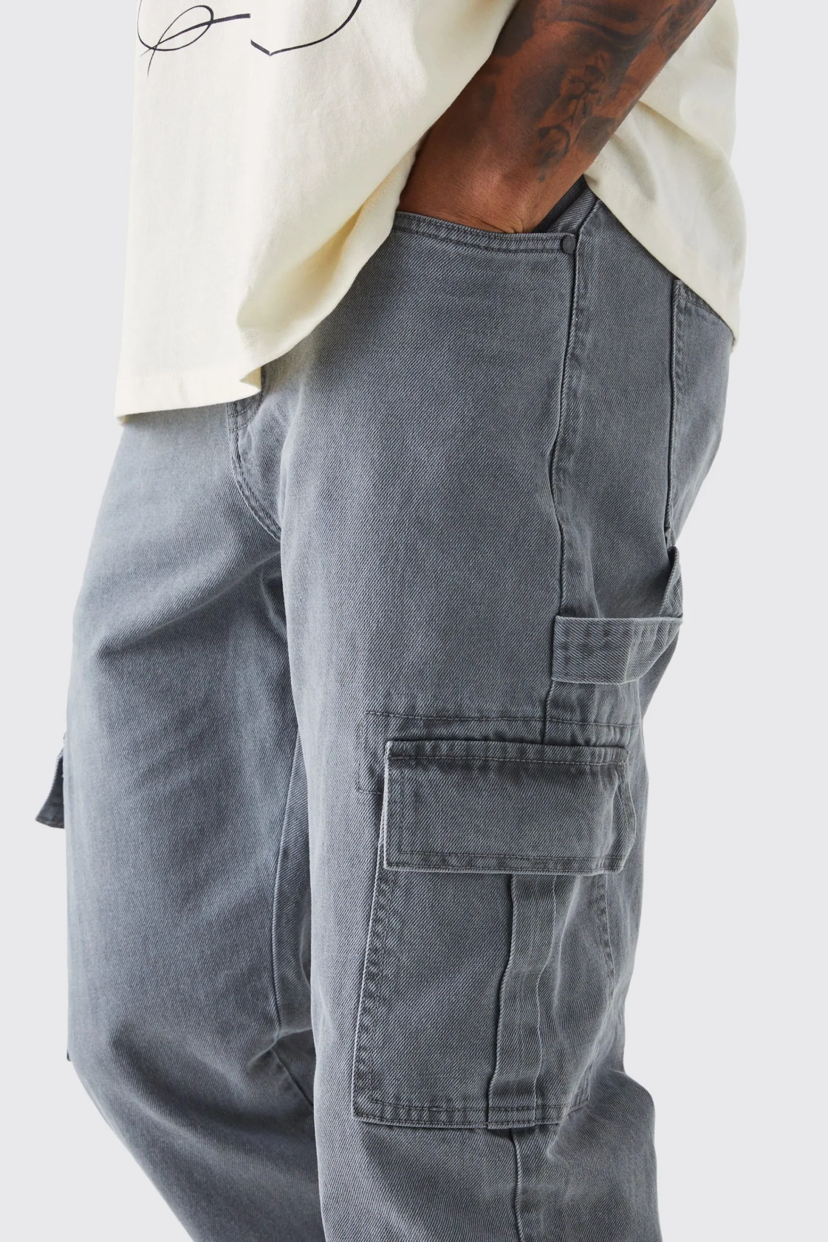 boohooMAN Tall Relaxed Rigid Carpenter Split Hem Jean | UK| Trousers|Jeans