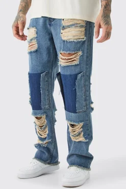 boohooMAN Tall Relaxed Rigid Distressed Jeans | UK| Jeans