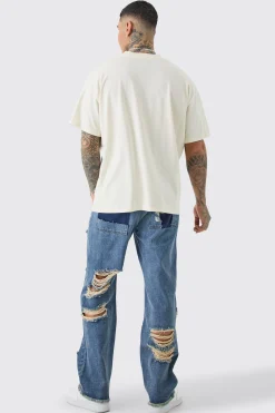 boohooMAN Tall Relaxed Rigid Distressed Jeans | UK| Jeans