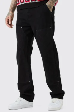 boohooMAN Tall Relaxed Rigid Top Stitch Detail Carpenter Jean | UK| Trousers|Jeans
