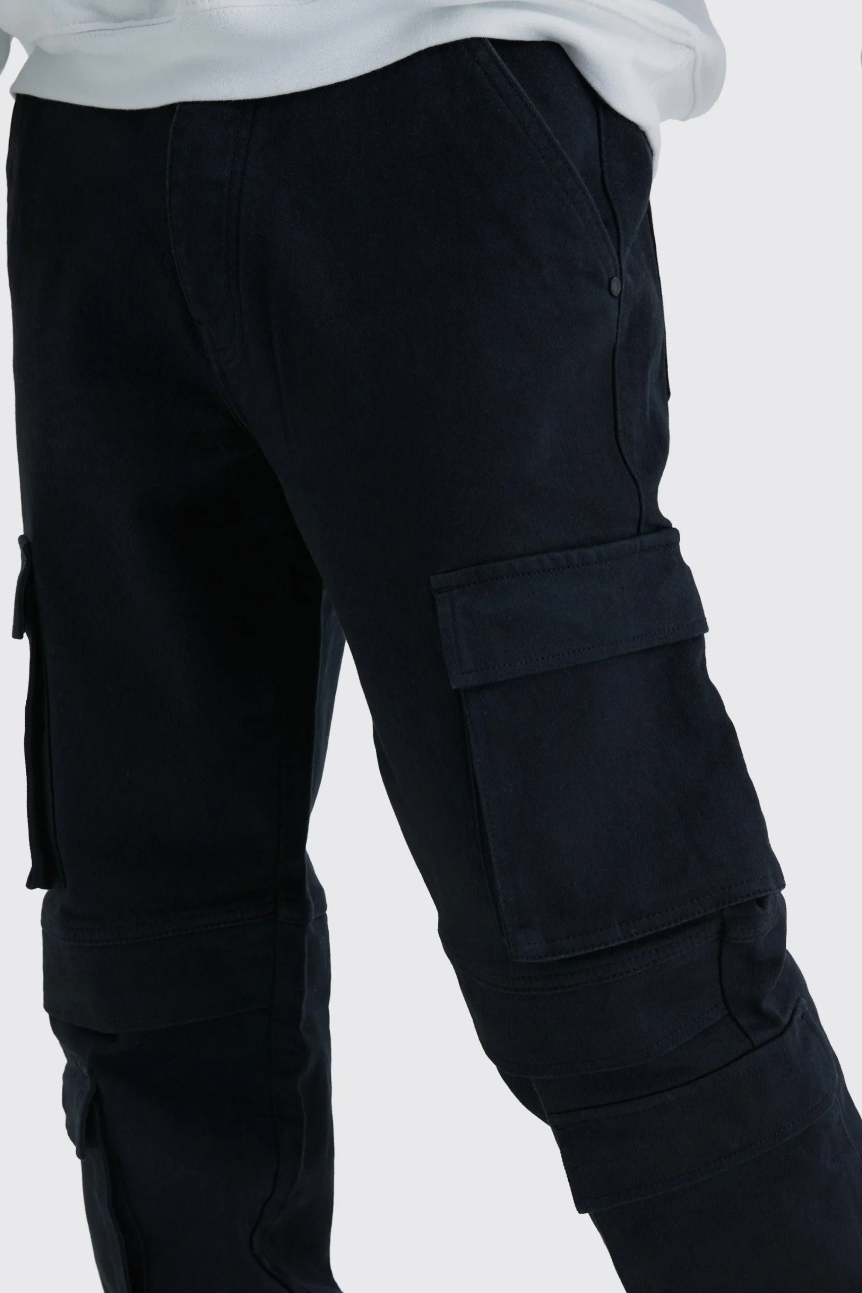 boohooMAN Tall Relaxed Washed Multi Pocket Cargo Jeans | UK| Trousers|Jeans